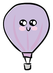 Image showing A cute violet parachute vector or color illustration