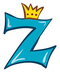 Image showing Queen alphabet Z/Emoji Z alphabet vector or color illustration