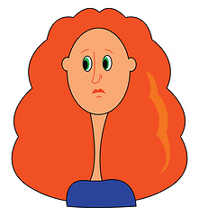 Image showing Red hair girl illustration vector on white background 