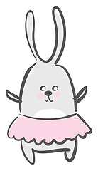 Image showing A rabbit with pink skirt vector or color illustration