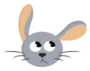 Image showing A sad rabbit vector or color illustration