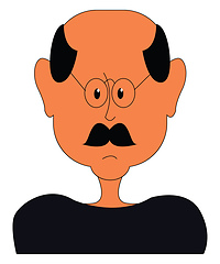 Image showing old man with glasses vector or color illustration