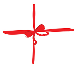 Image showing A red color bow vector or color illustration