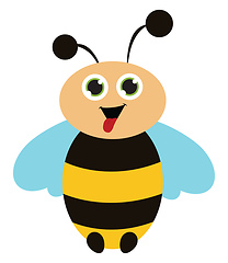 Image showing Cute honeybee vector or color illustration