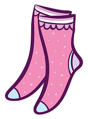 Image showing A pair of pink socks vector or color illustration