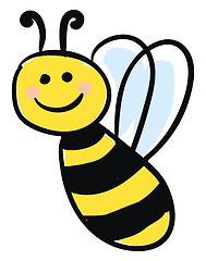 Image showing smiling honeybee vector or color illustration