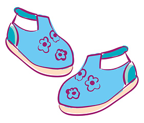 Image showing Clipart of a pair of baby\'s shoes vector or color illustration