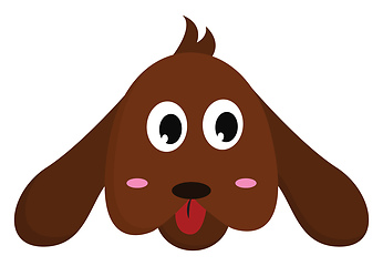 Image showing The face of a brown cartoon dog vector or color illustration