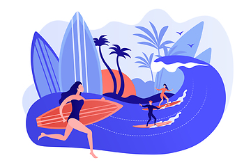 Image showing Surfing school concept vector illustration.