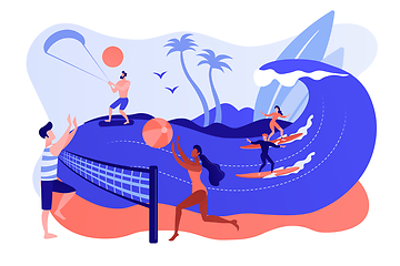 Image showing Summer beach activities concept vector illustration.