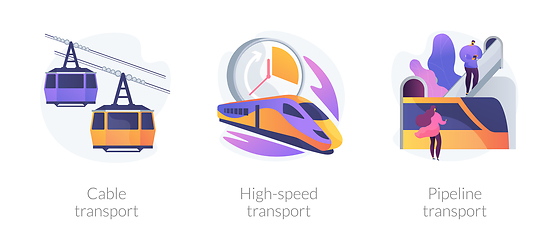 Image showing Long distance passenger vehicles vector concept metaphors.