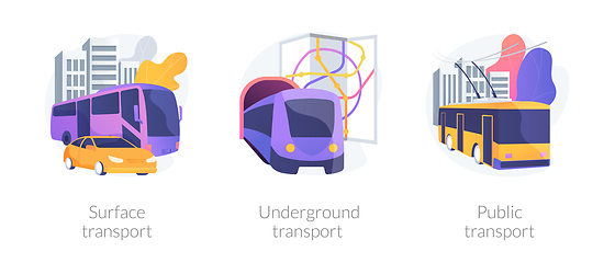 Image showing Urban passengers transportation vector concept metaphors.