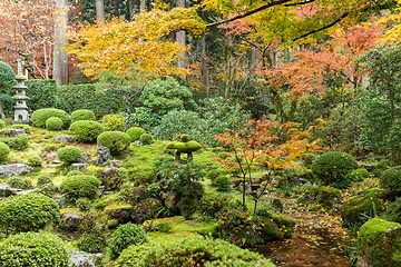 Image showing Japanese temple in autumn 