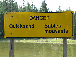 Image showing quicksand sign