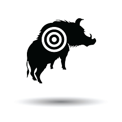 Image showing Boar silhouette with target icon