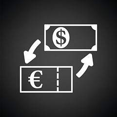 Image showing Currency dollar and euro exchange icon