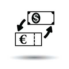 Image showing Currency dollar and euro exchange icon