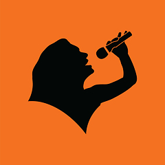 Image showing Karaoke womans silhouette icon
