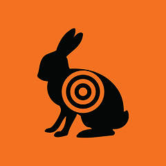 Image showing Hare silhouette with target  icon