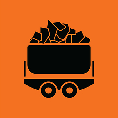 Image showing Mine coal trolley icon