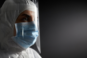 Image showing doctor in protective wear, mask and face shield