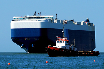 Image showing Car Carrier & Tugboat