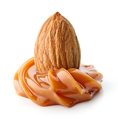 Image showing almond in melted caramel