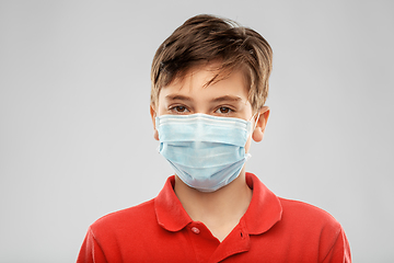 Image showing boy in protective medical mask