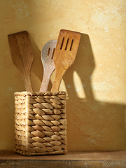 Image showing wooden kitchen tools