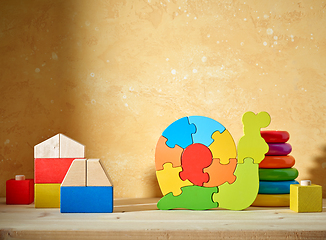 Image showing colorful wooden toys