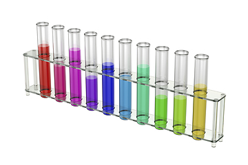 Image showing Test tubes with colorful liquids