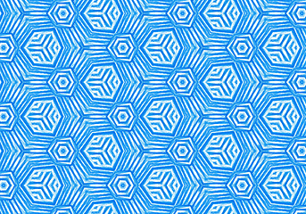 Image showing Abstract bright blue repeating pattern