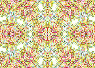 Image showing Abstract pattern from bright colorful lines on white