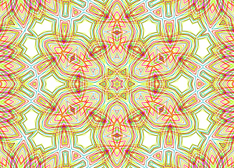 Image showing Abstract pattern from bright colorful lines on white