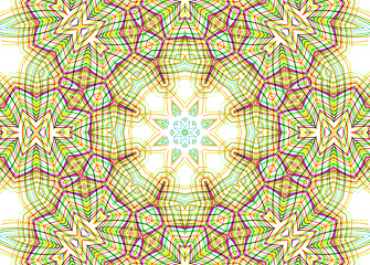 Image showing Abstract pattern from bright colorful lines on white