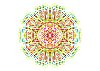 Image showing Abstract colorful round shape from lines