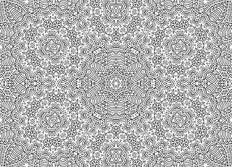 Image showing Black and white abstract outline concentric pattern