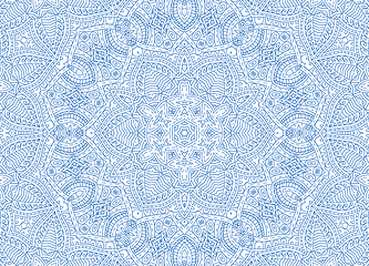 Image showing Blue abstract outline pattern on white