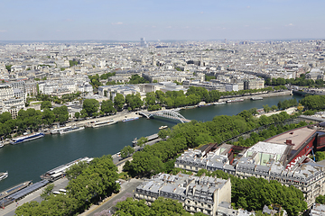 Image showing Beautiful aerial view from Eiffel Tower on Paris