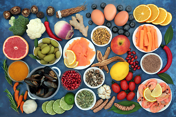 Image showing Large Collection of Immune System Boosting Health Foods 