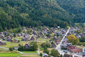 Image showing Sunset of shirakawago