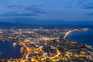 Image showing Hakodate City view from Mountain Hakodate