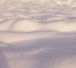 Image showing Colored snow drifts