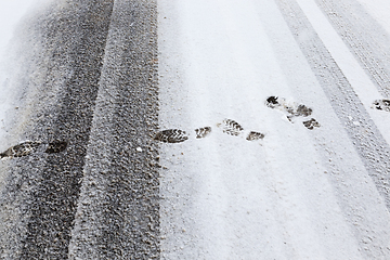 Image showing Traces on the snow