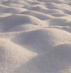 Image showing Colored snow drifts