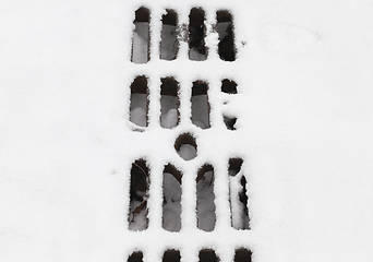 Image showing Grate under the snow