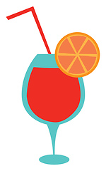 Image showing Clipart of elegant party glassware filled with the red cocktail 