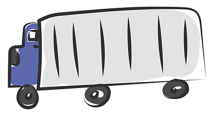 Image showing Blue truck vector or color illustration