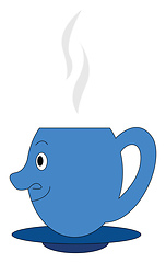 Image showing Emoji of a blue coffee cup viewed from the side vector or color 