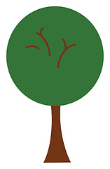 Image showing Green tree vector or color illustration